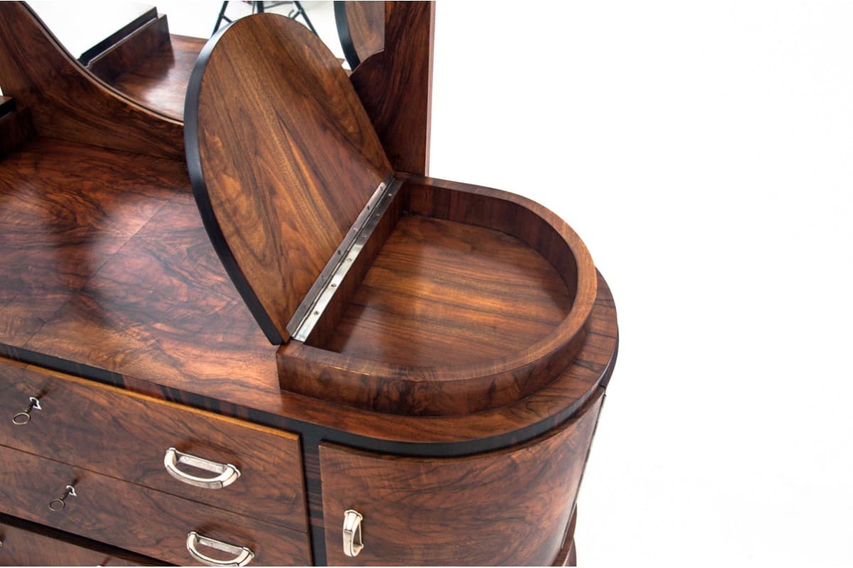 Orzechowa toaletka art deco, Włochy, lata 20. - 57593