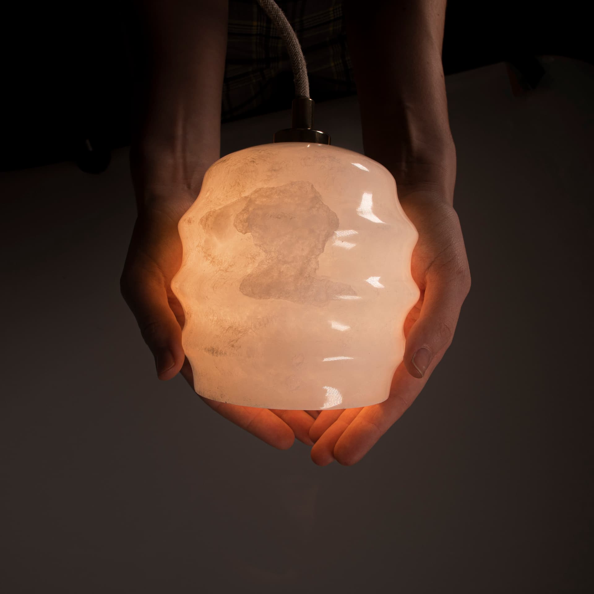 Lampa wisząca Kalliope biały alabaster, nikiel Embassy Interiors - 89774