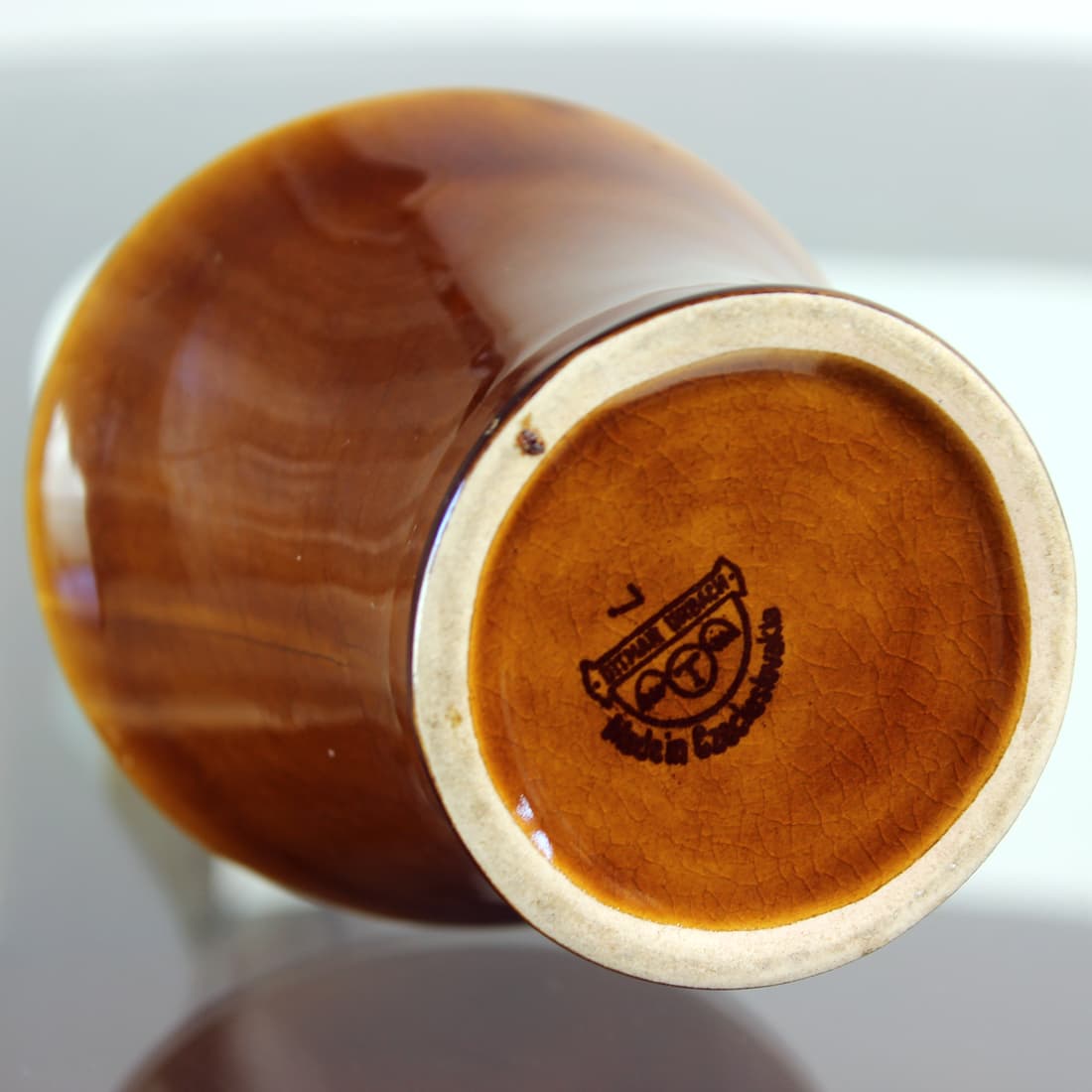 Wazon, brązowy, ceramika, Ditmar Urbach, Czechosłowacja, lata 60. - 91155