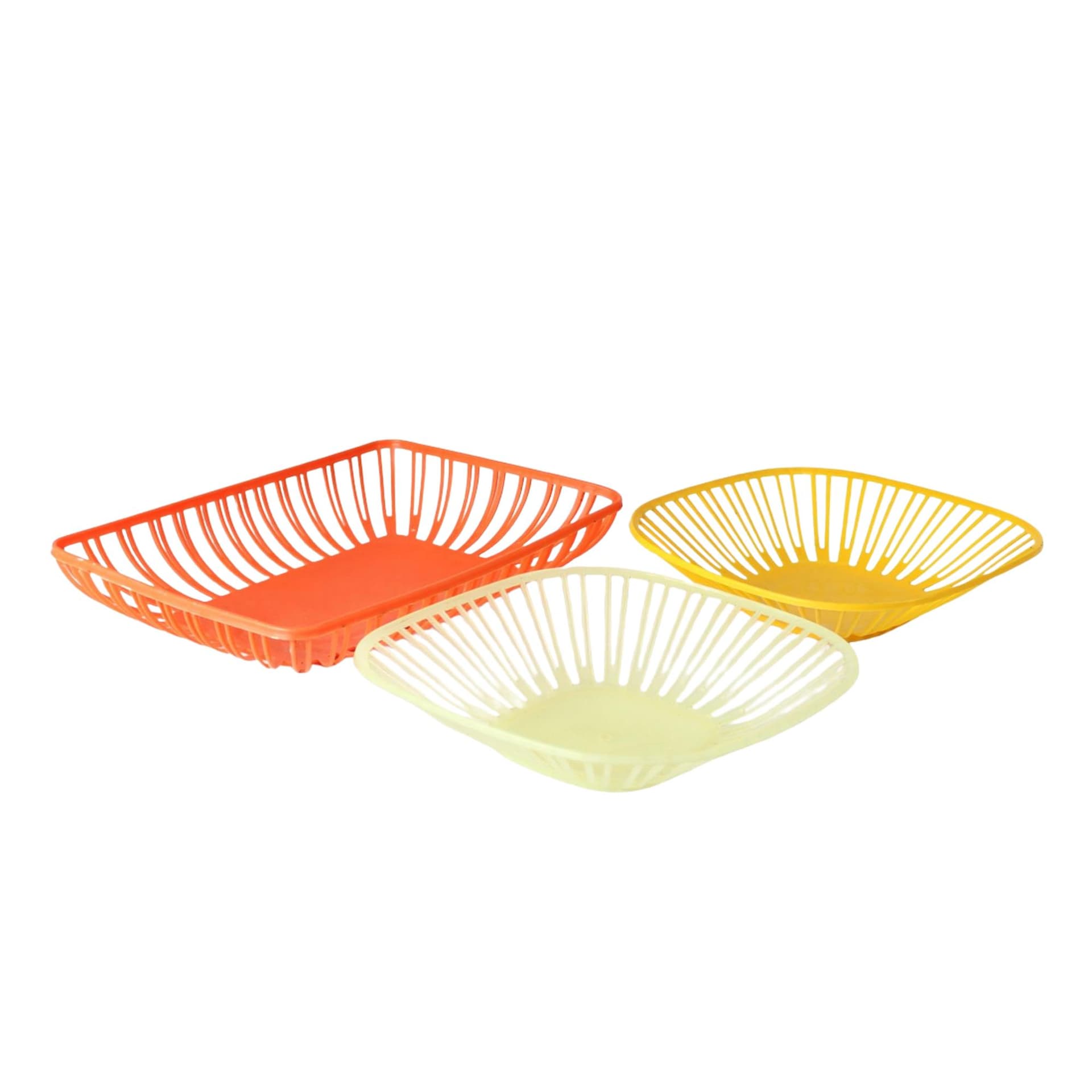 Zestaw koszyków, multikolor, plastik, Czechosłowacja, lata 60.