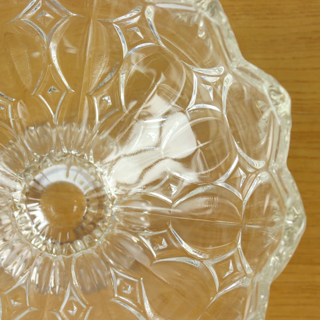 Decorative bowl Tulip, transparent glass, Hermanova Hut, Czechoslovakia, 1950s - 91182