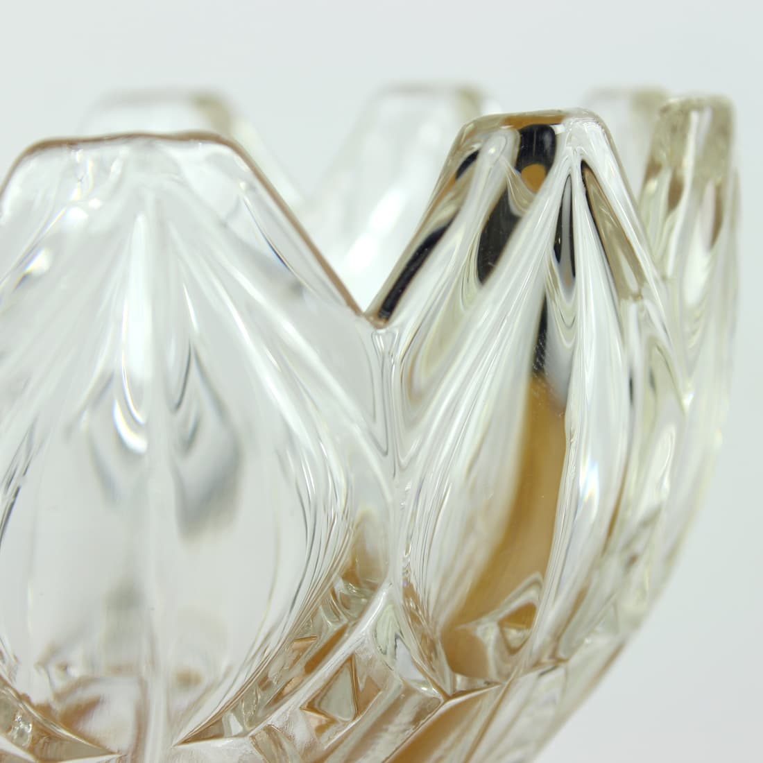 Decorative bowl Tulip, transparent glass, Hermanova Hut, Czechoslovakia, 1950s - 91179