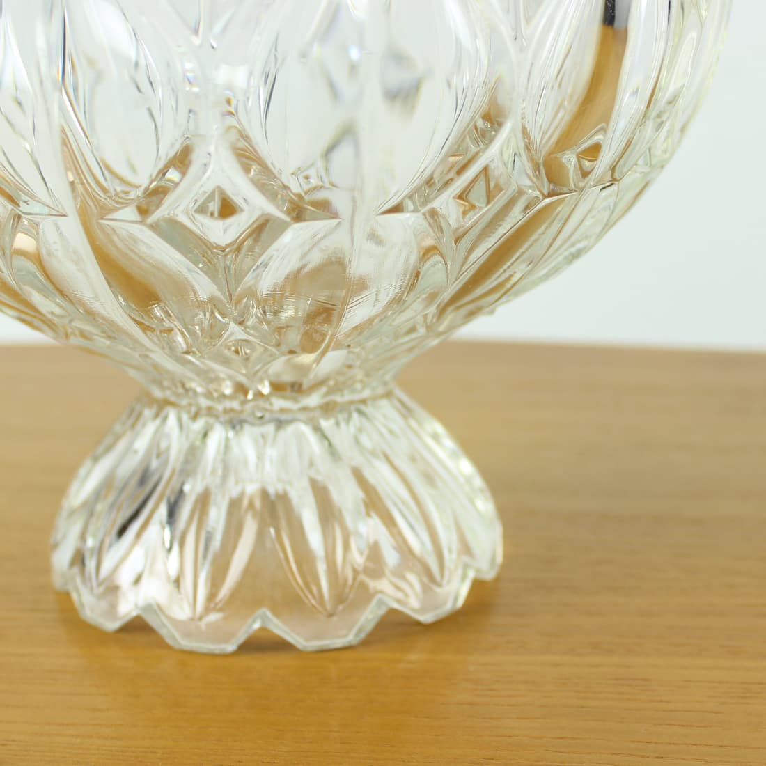 Decorative bowl Tulip, transparent glass, Hermanova Hut, Czechoslovakia, 1950s - 91180