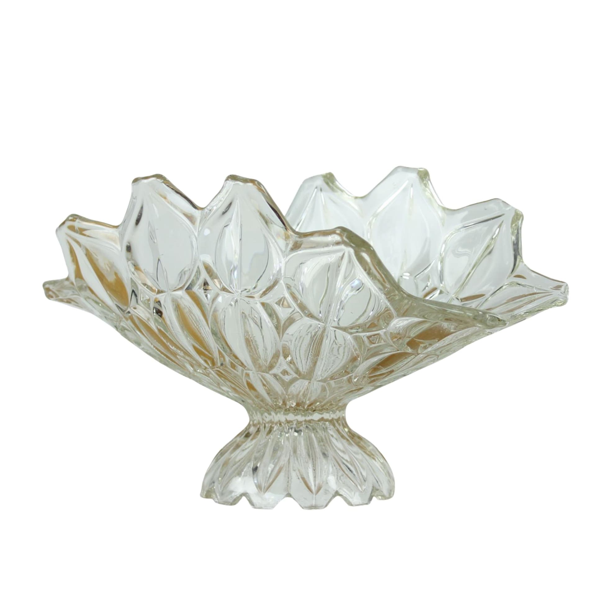 Bowl Tulip, transparent glass, Hermanova Hut, Czechoslovakia, 1950s