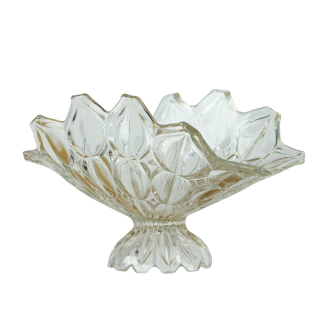 Bowl Tulip, transparent glass, Hermanova Hut, Czechoslovakia, 1950s - DIMENSION