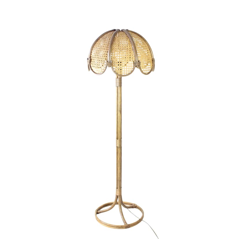 Lampa podłogowa, bambus brązowy, Czechy, lata 90.