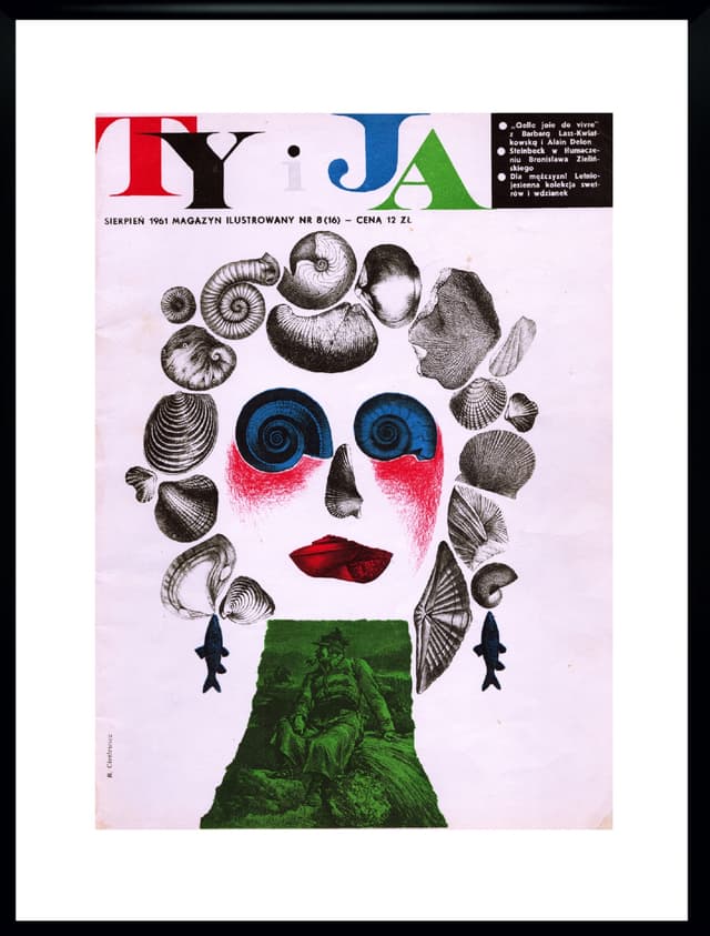 Plakat TY i JA 30x40 cm, multikolor, papier, aut. R. Cieślewicz, Polska, lata 60. - WYMIARY