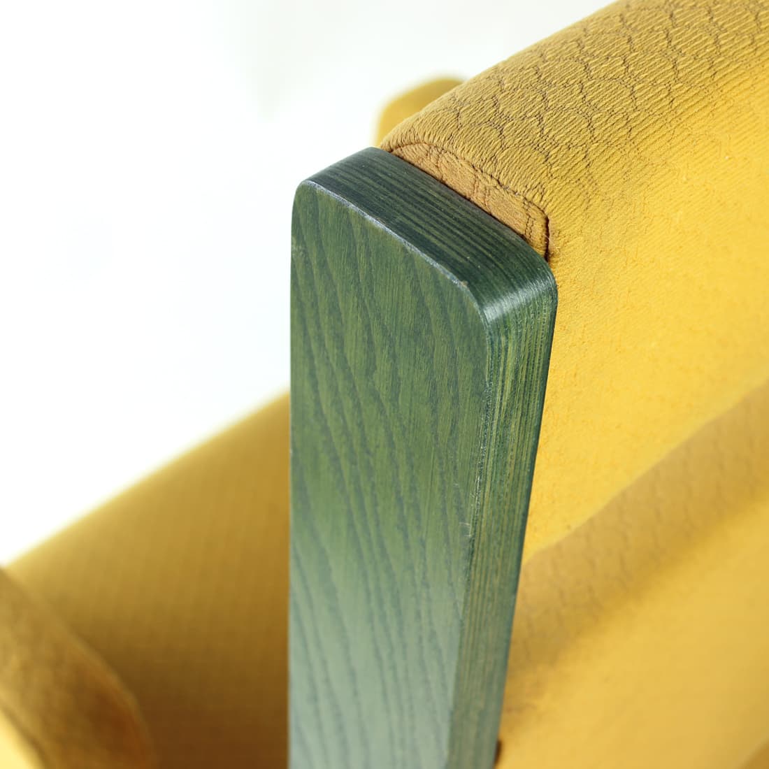 Postmodern Throne Armchair, green plywood, Czechoslovakia, 1980s. - 91314