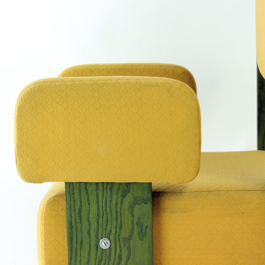 Postmodern Throne Armchair, green plywood, Czechoslovakia, 1980s. - 91315
