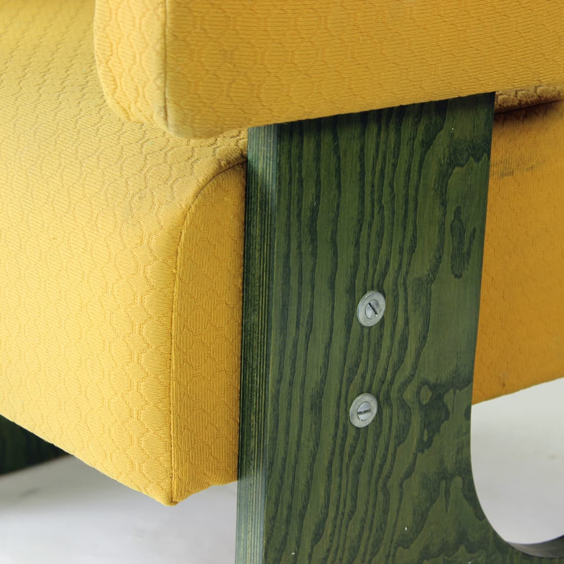 Postmodern Throne Armchair, green plywood, Czechoslovakia, 1980s. - 91316