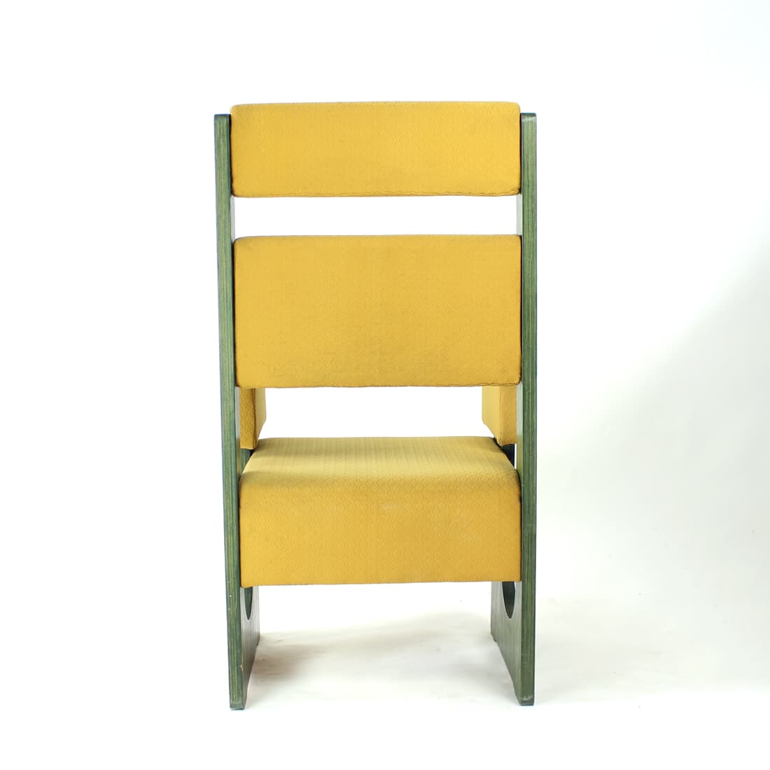 Postmodern Throne Armchair, green plywood, Czechoslovakia, 1980s. - 91313
