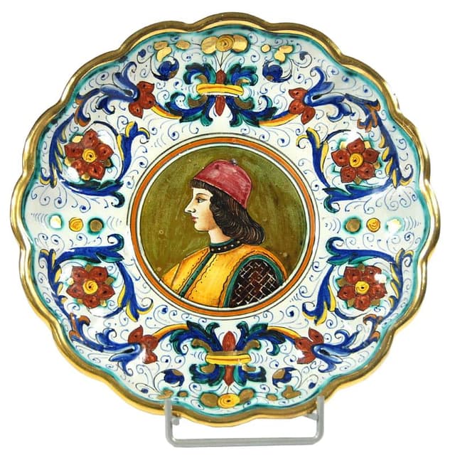 Dekoracyjna majolikowa patera, Ars Artigiana, Włochy, lata 70. - WYMIARY