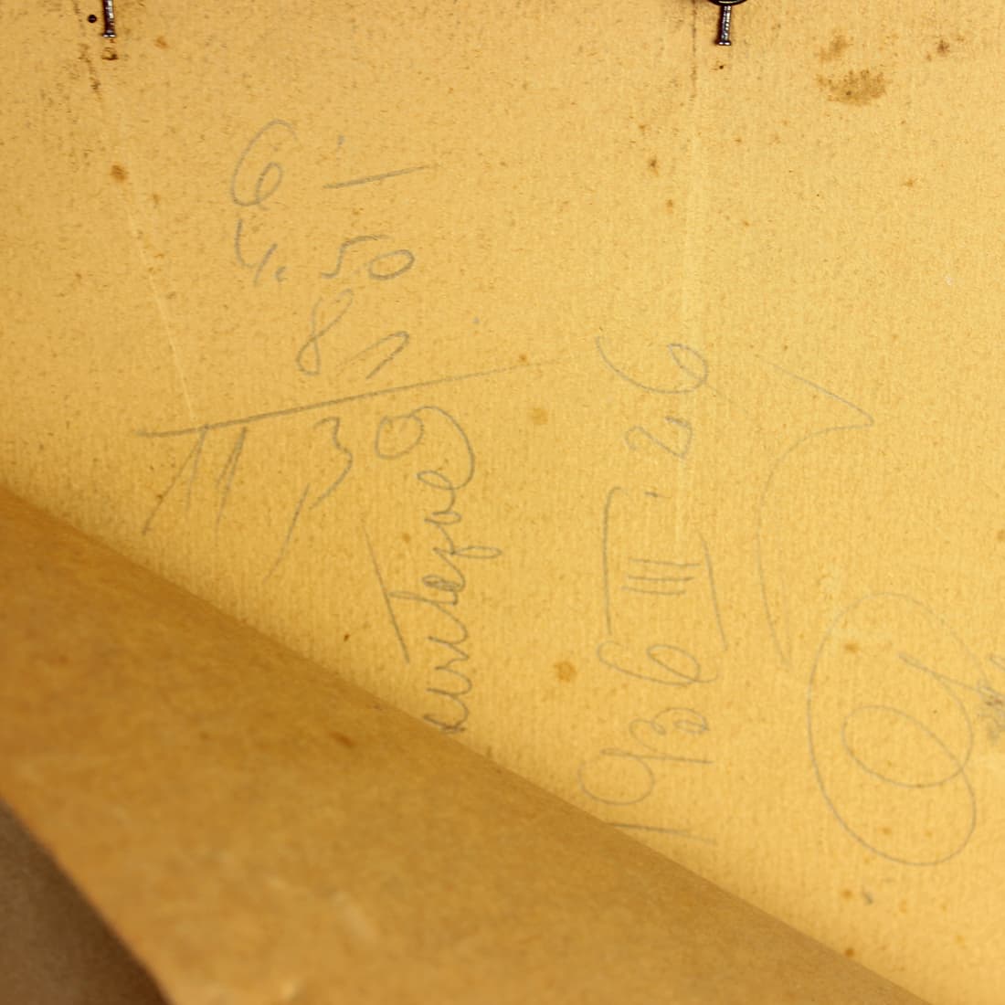 Rysunek ścienny, szary, papier, rama drewniana czarna, Czechosłowacja, lata 50. - 91341