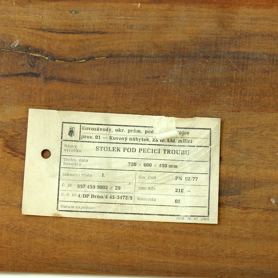 Stolik boczny, szary, formika, stal chromowana, Czechosłowacja, lata 60. - 91351