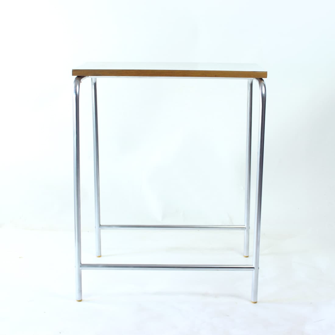 Stolik boczny, szary, formika, stal chromowana, Czechosłowacja, lata 60. - 91354