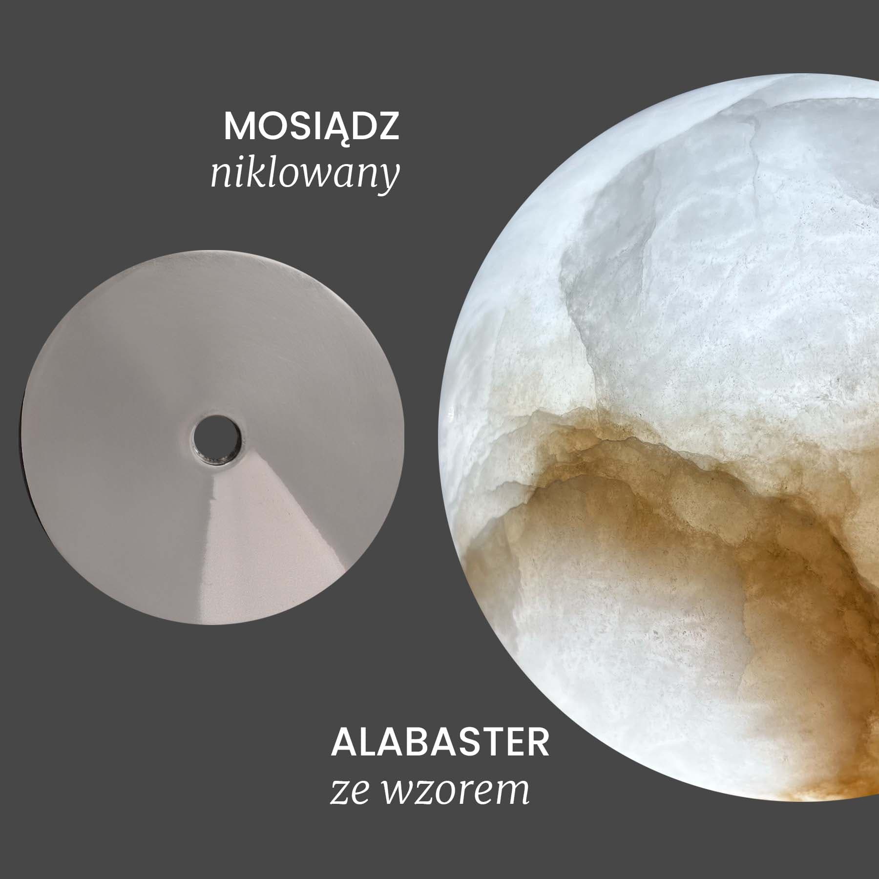 Kinkiet Urania wzorzysty alabaster, nikiel, Embassy Interiors - 89794