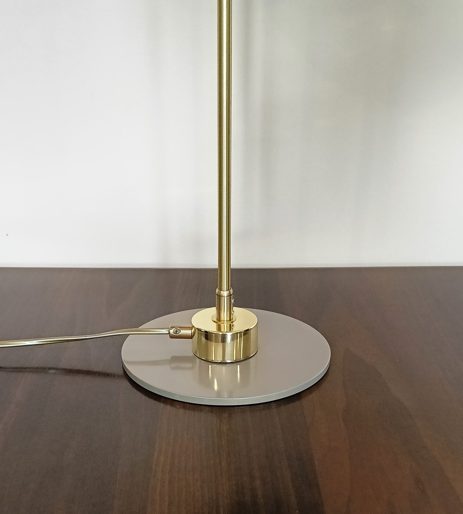 Lampa biurkowa, pomarańczowy, szkło, mosiądz, Niemcy, lata 70. - 80369