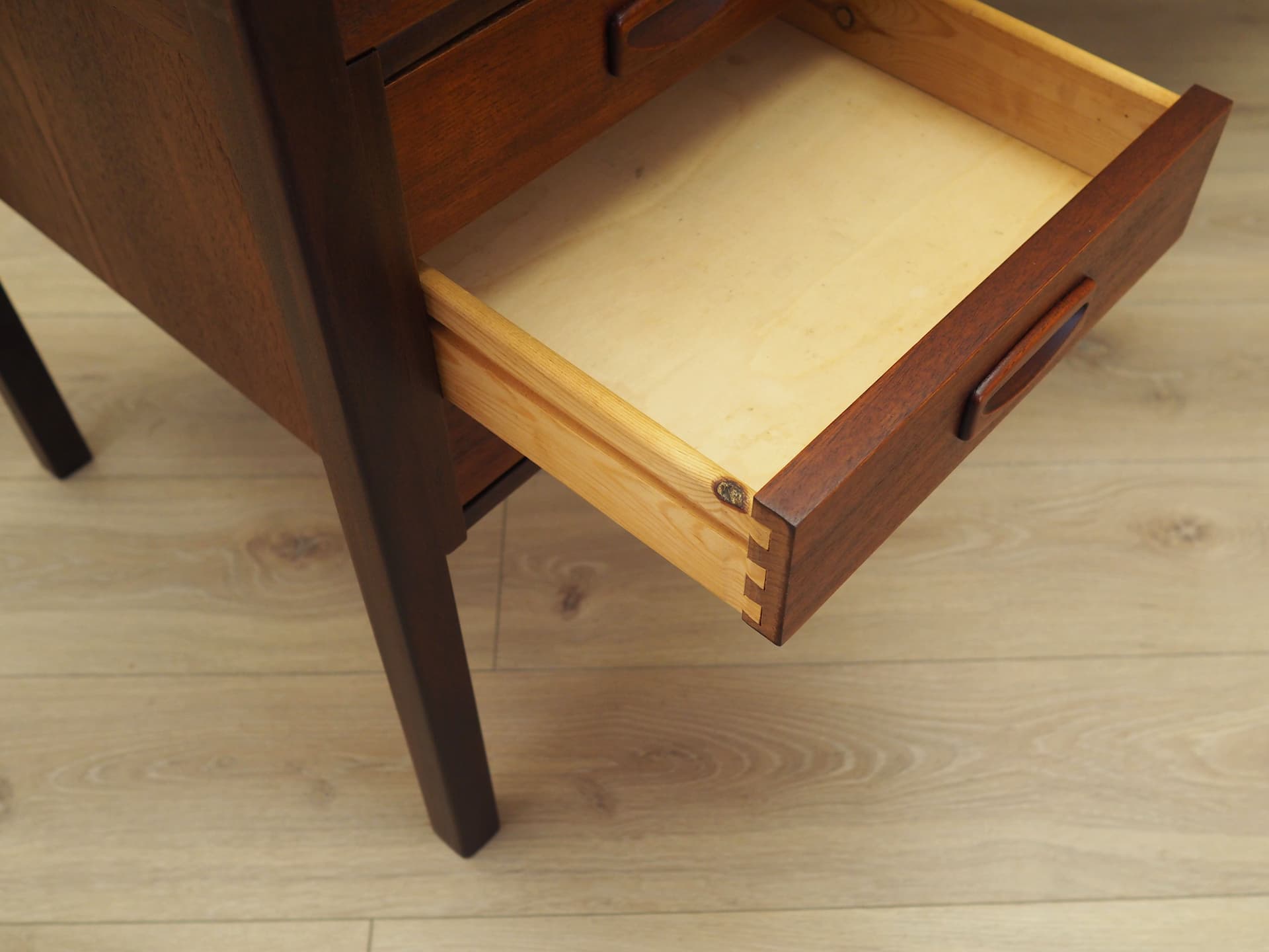 Desk, brown teak, Denmark, 1970s. - 80524