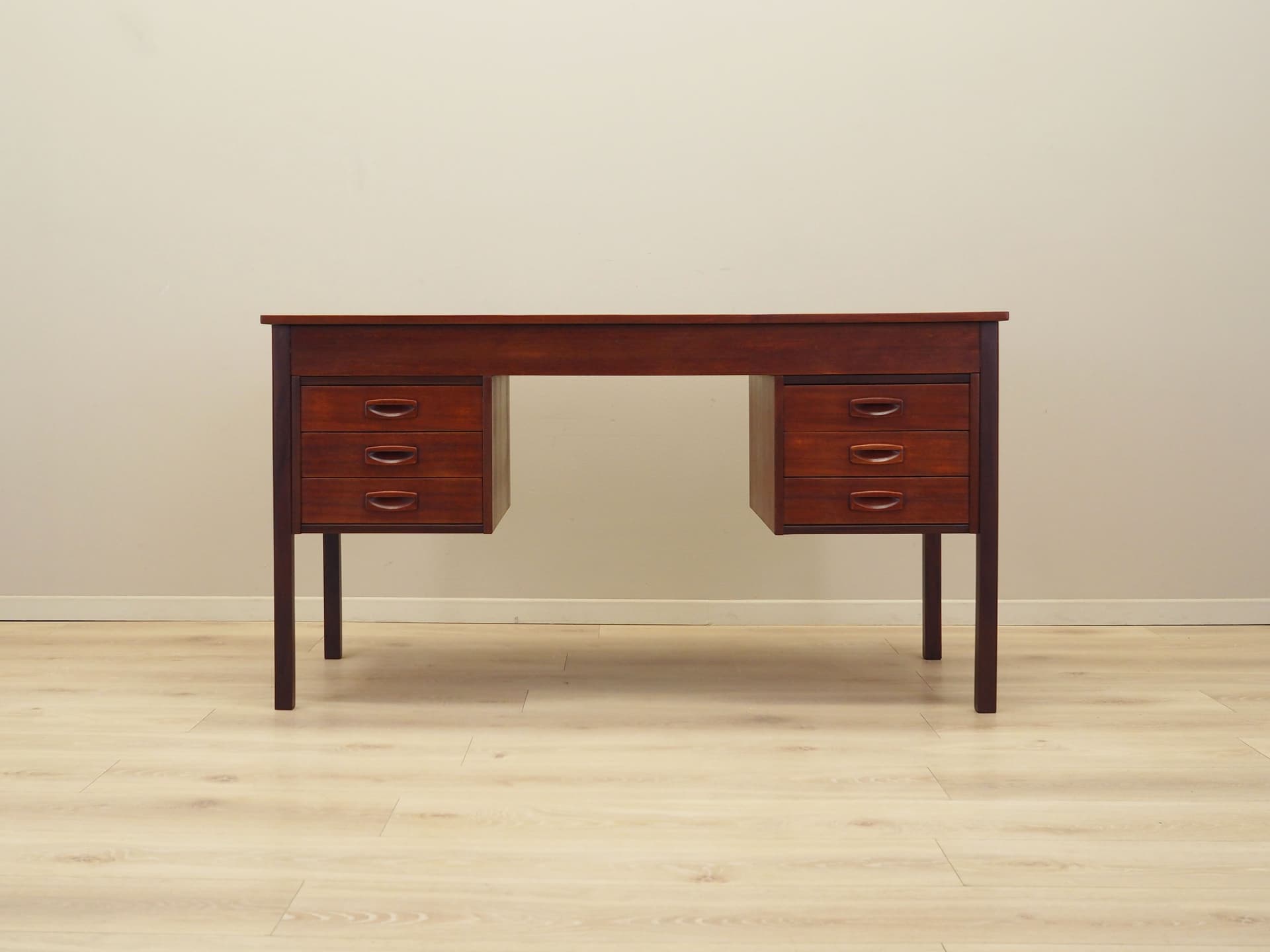 Desk, brown teak, Denmark, 1970s. - 80519