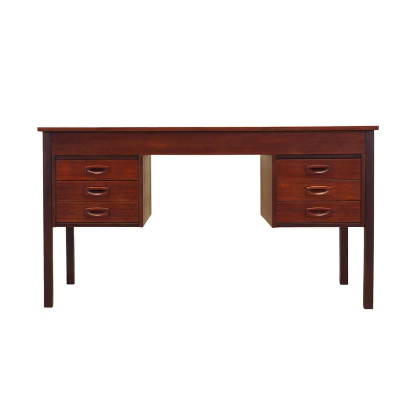 Desk, brown teak, Denmark, 1970s.