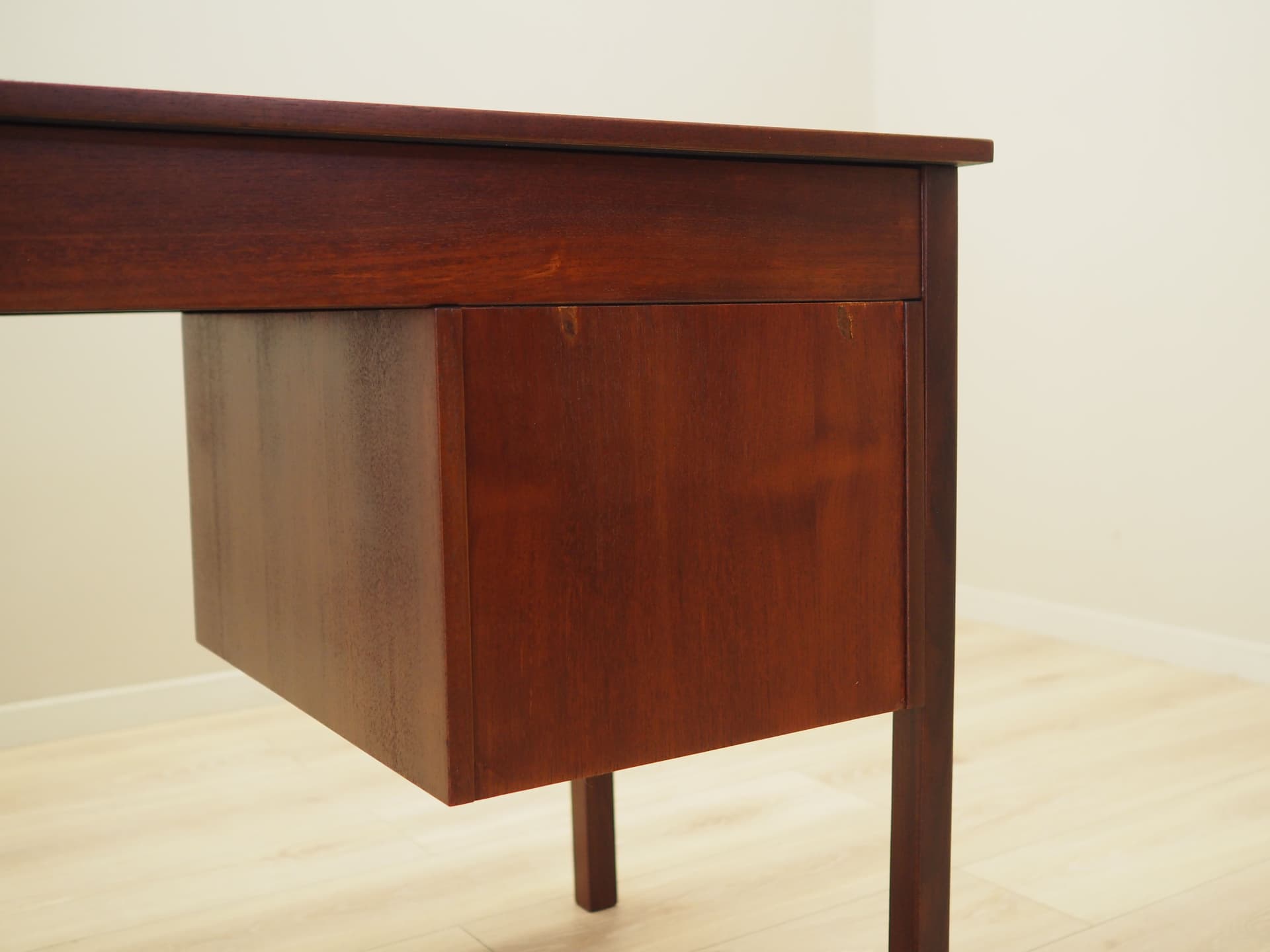 Desk, brown teak, Denmark, 1970s. - 80531