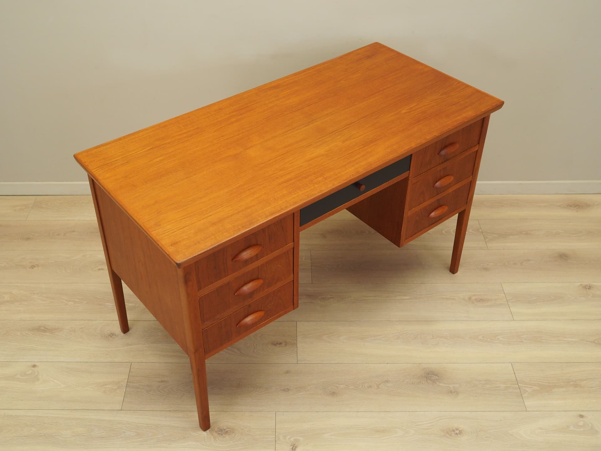 Desk, brown, teak wood, Denmark, 1970s. - 80551