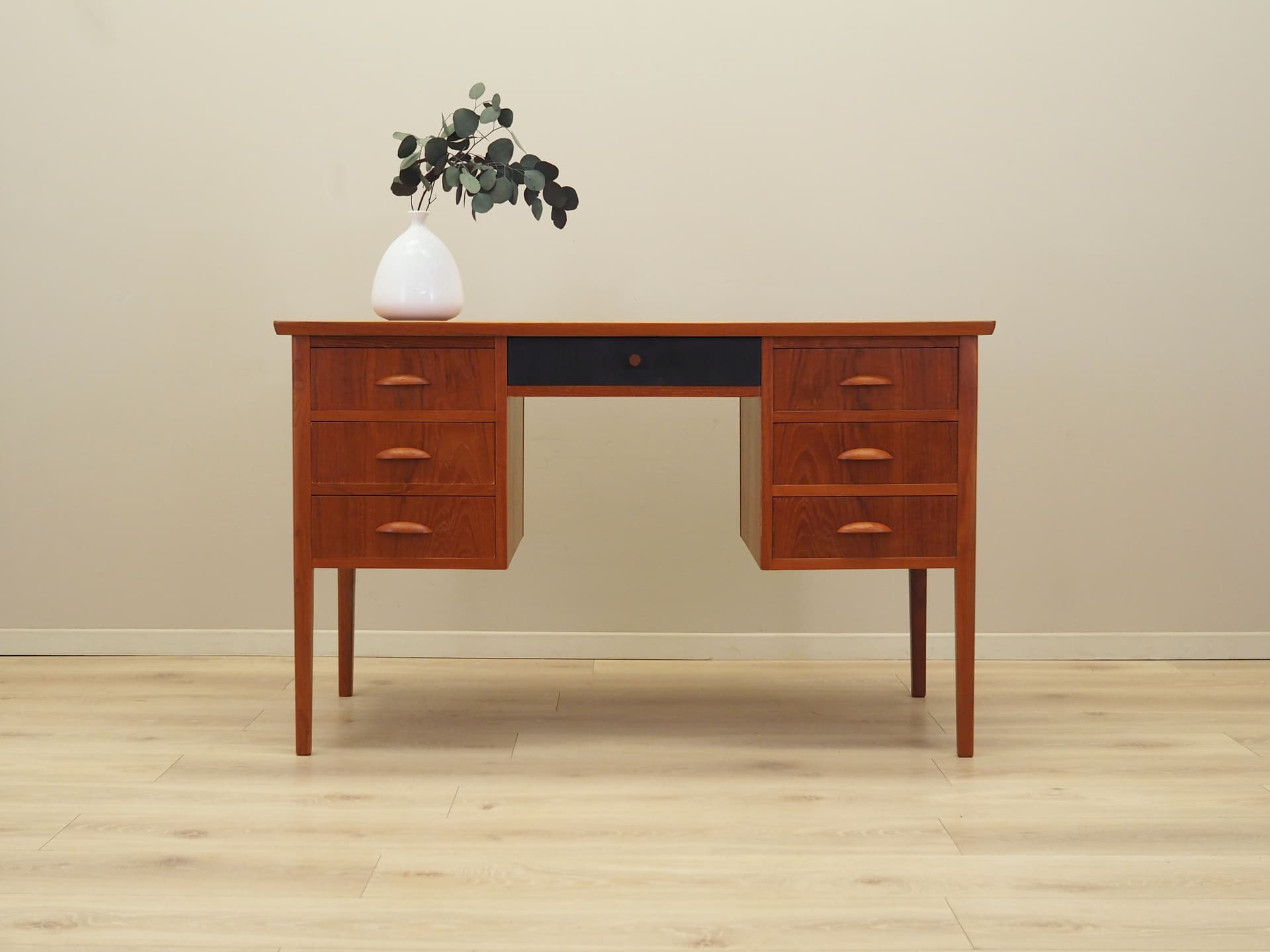 Desk, brown, teak wood, Denmark, 1970s. - 80549