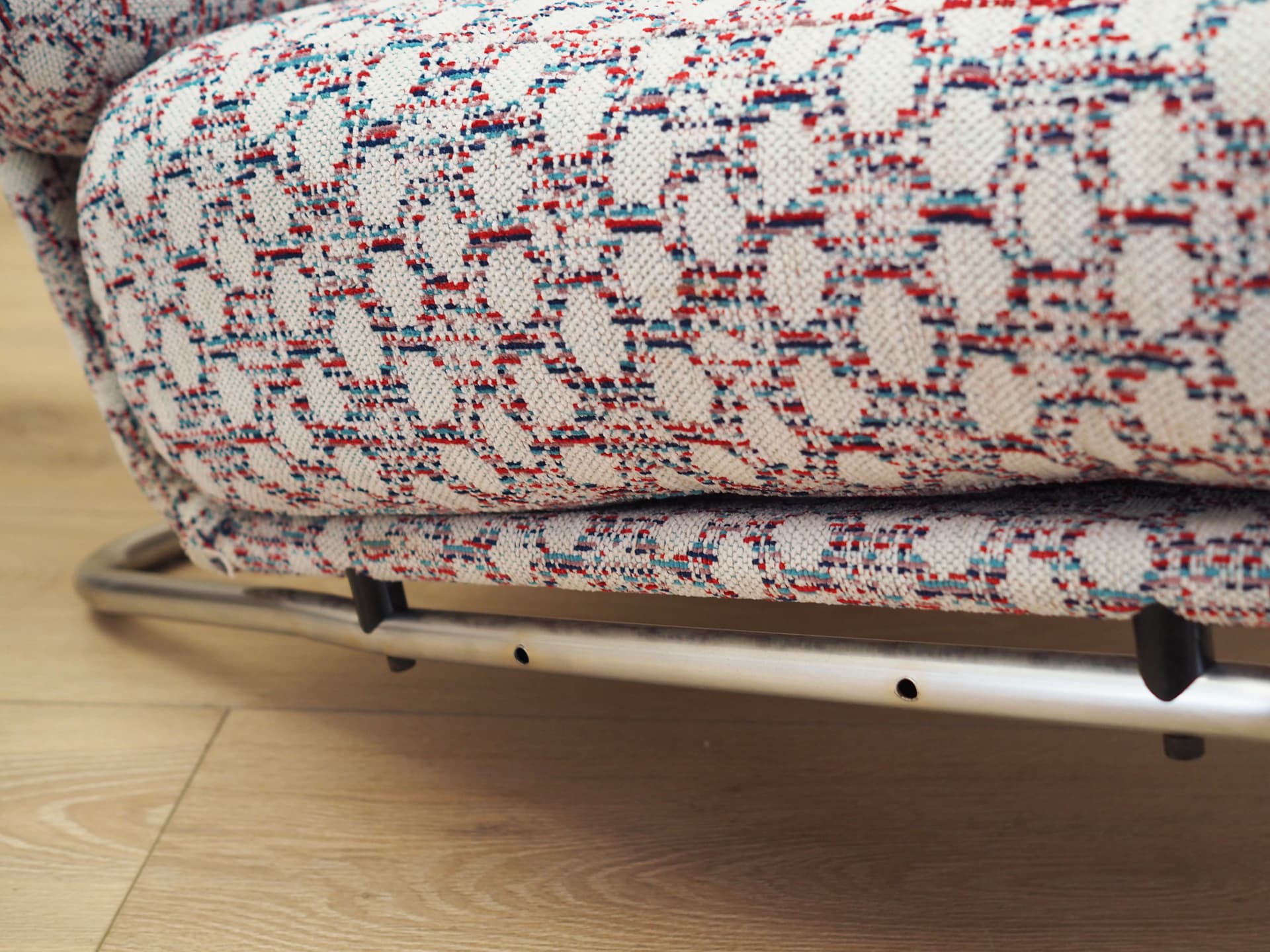 Para foteli wypoczynkowych, multikolor, tkanina, metal, Włochy, lata 70. - 80690