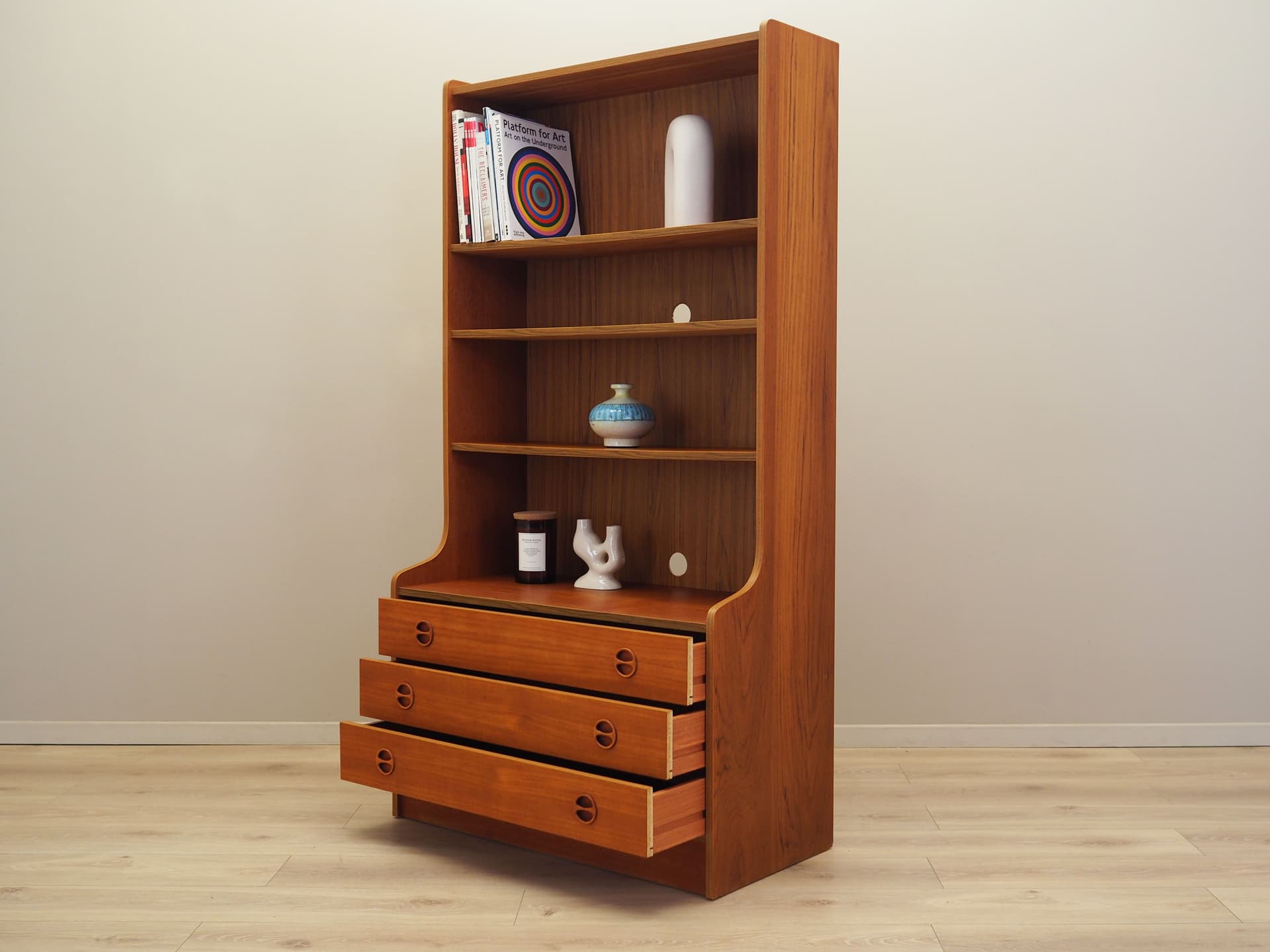 Bookcase, brown teak, Denmark, 1960s. - 80756
