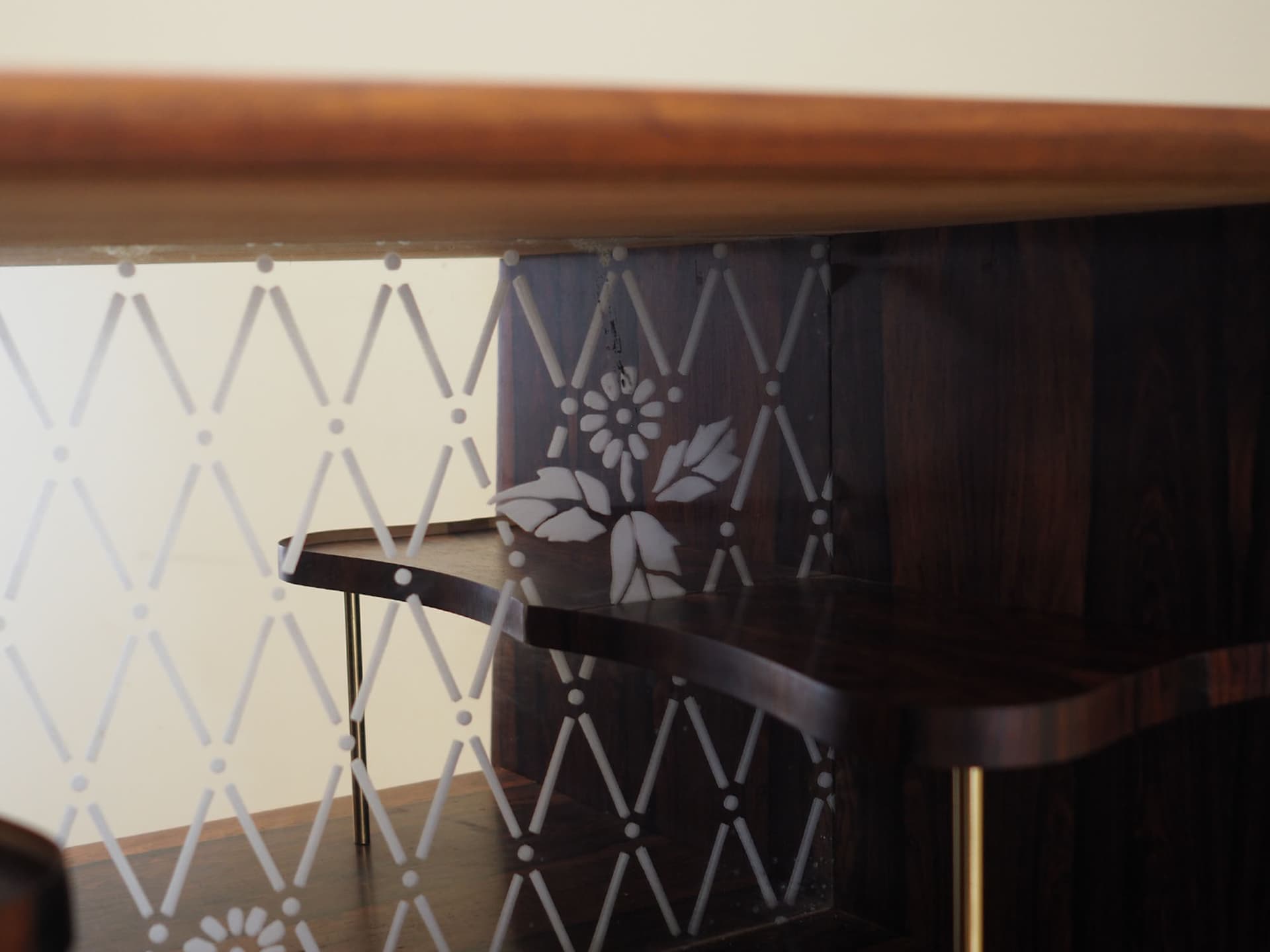 Highboard, brown teak, Denmark, 1970s. - 80821