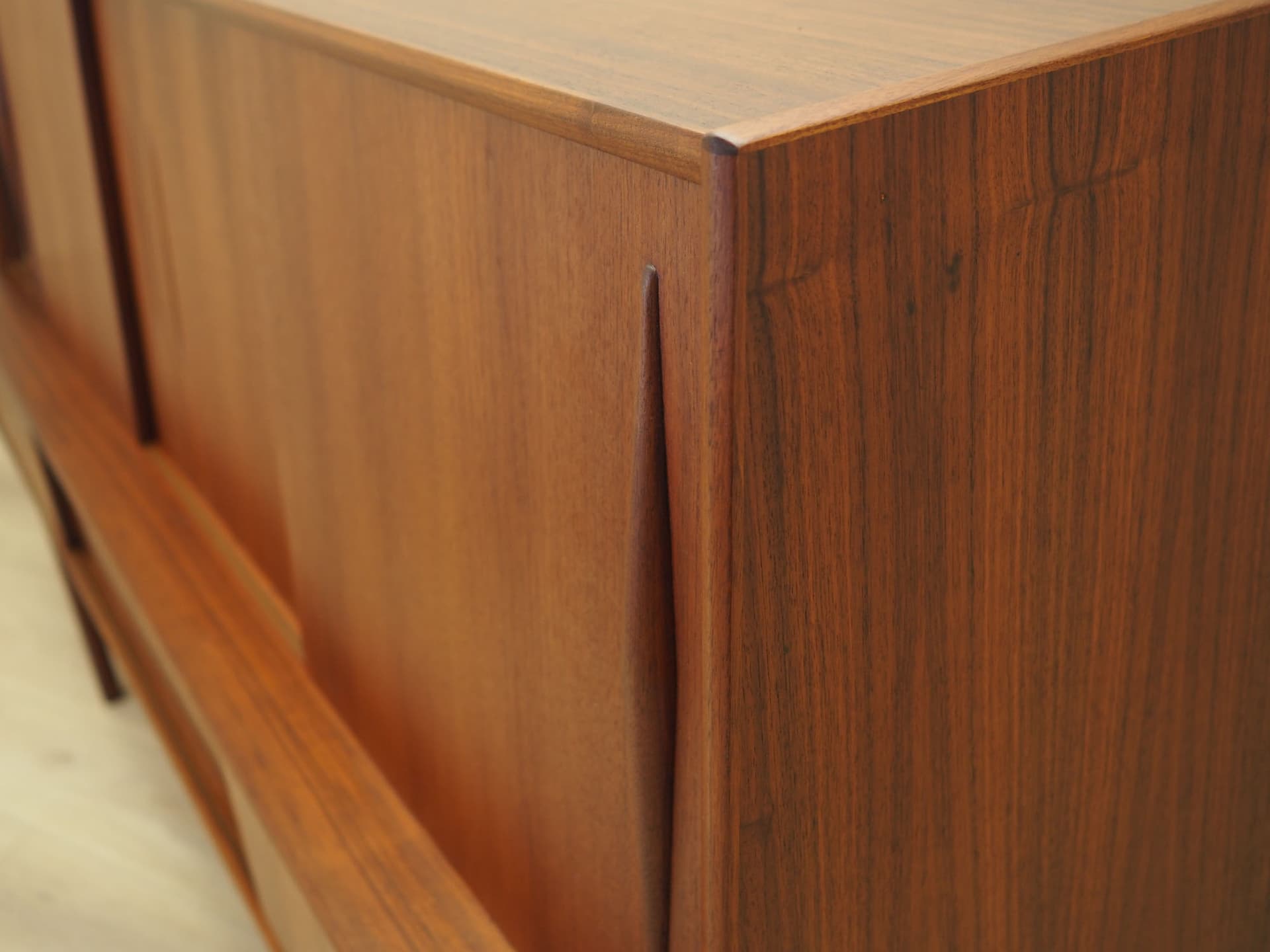 Highboard, brown teak, Denmark, 1970s. - 80828