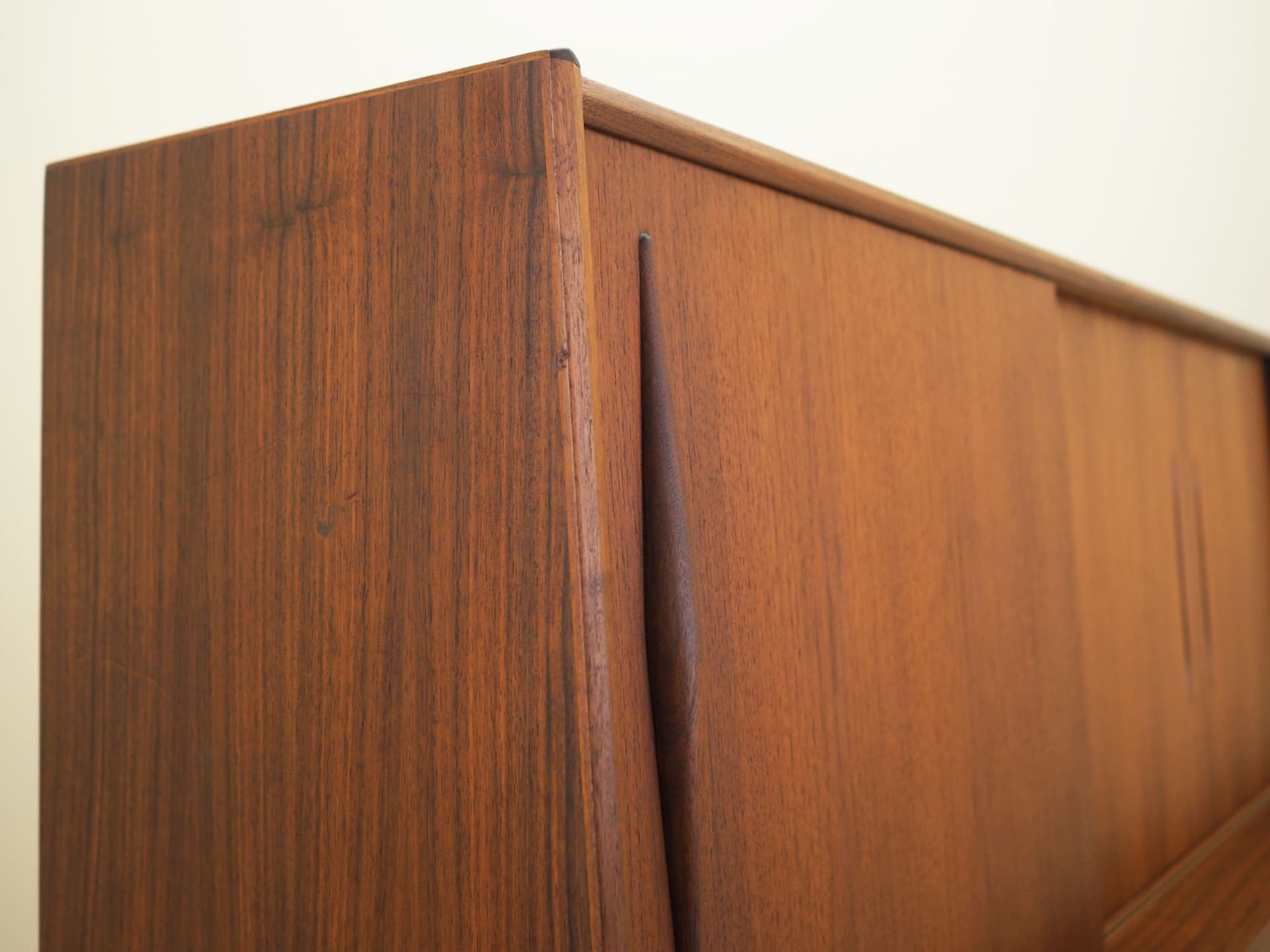 Highboard, brown teak, Denmark, 1970s. - 80823
