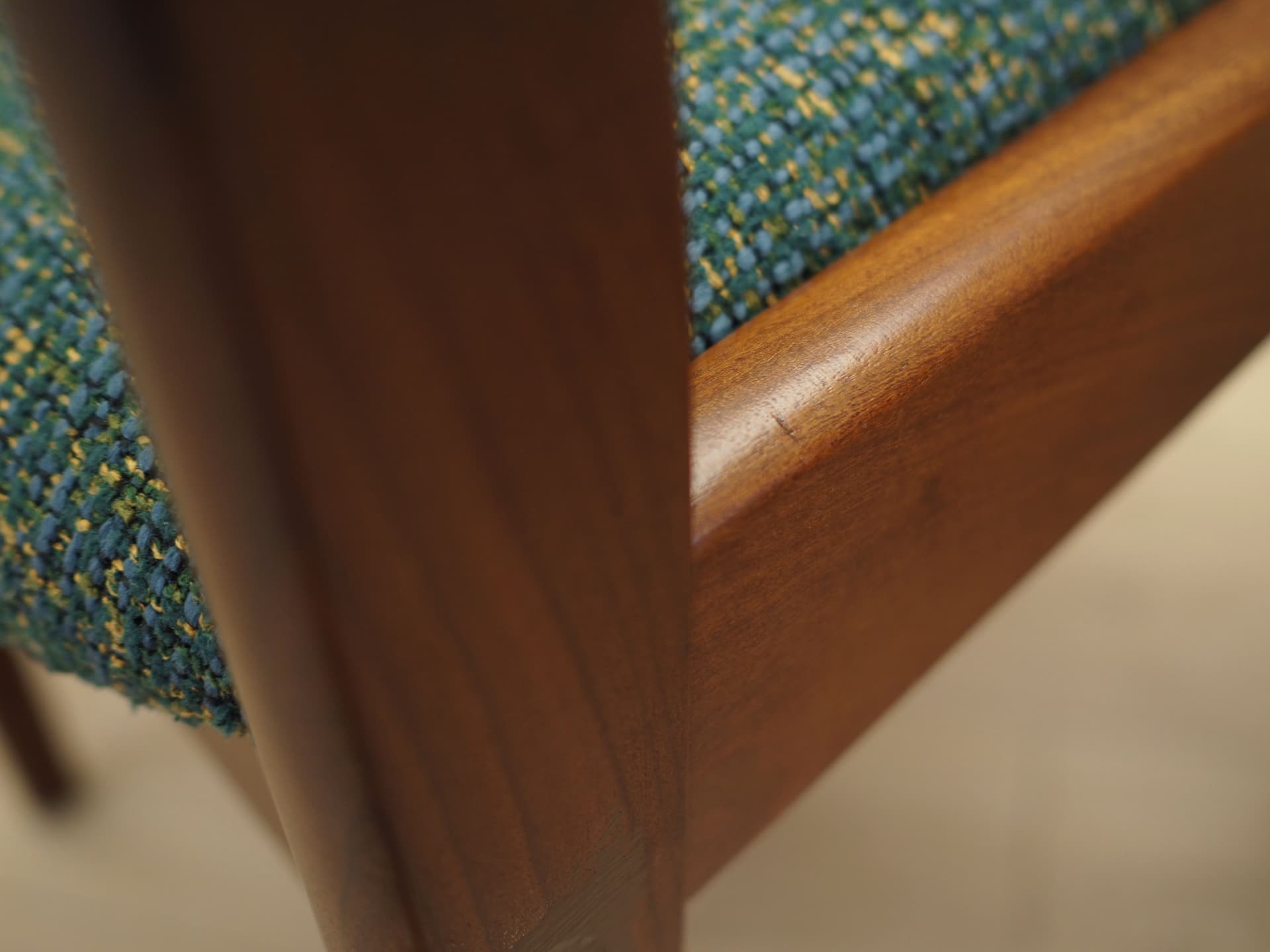 Komplet dwóch krzeseł, morsko-zielony, teak, Dania, lata 70. - 81127