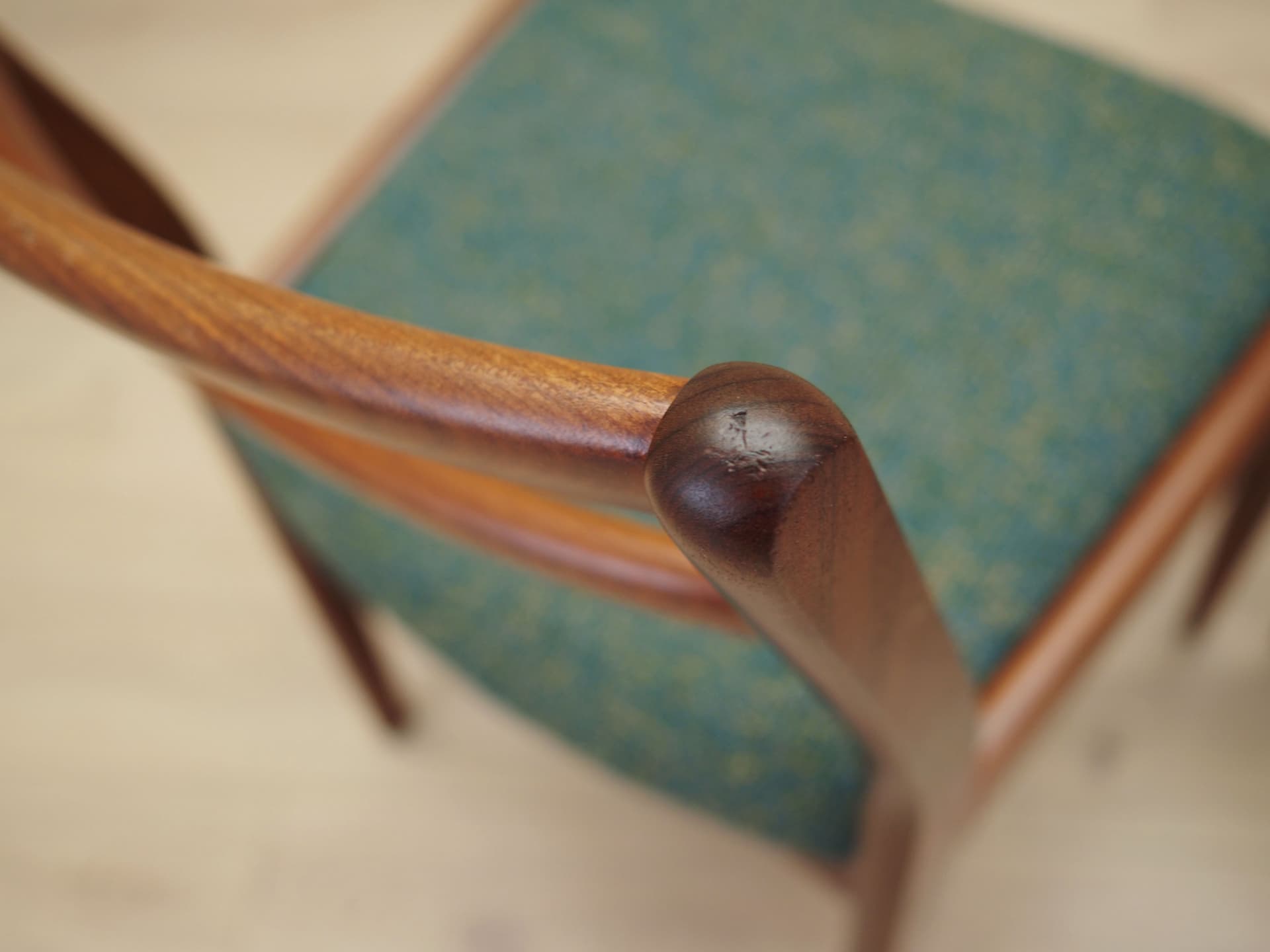 Komplet dwóch krzeseł, morsko-zielony, teak, Dania, lata 70. - 81123