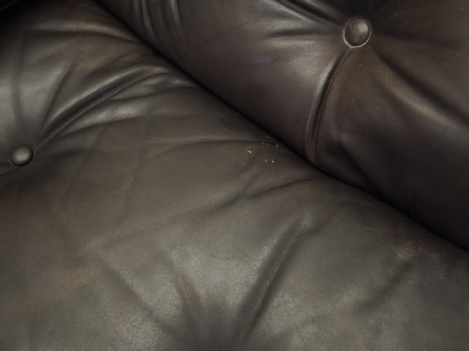 Armchair, dark brown natural leather, Italy, 1970s. - 81225