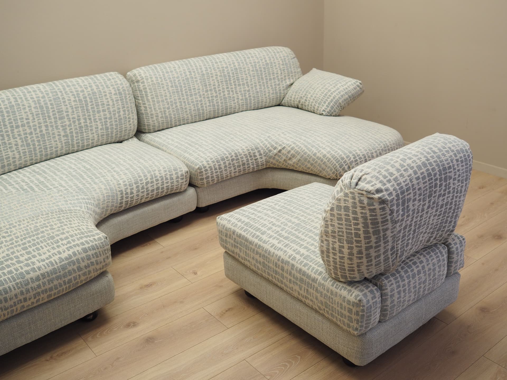 Narożnik modułowy, szary, tkanina, Włochy, lata 70. - 81365