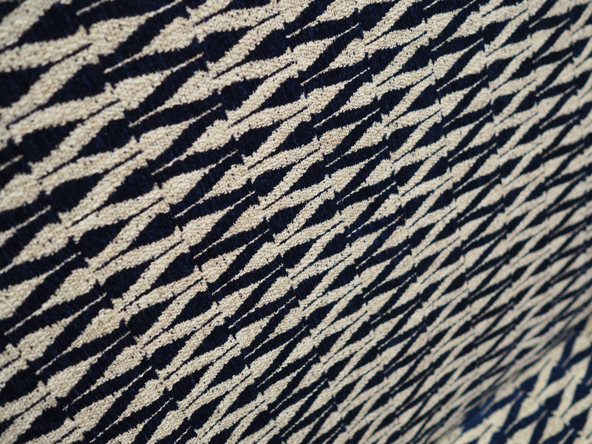 Lounge chair, navy blue beige, beech fabric, Denmark, 1970s. - 81441