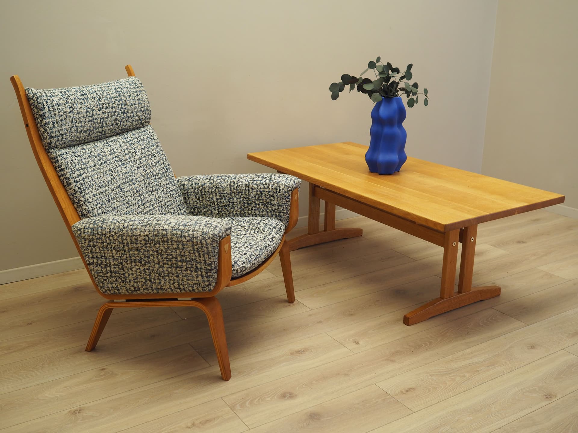 Coffee table, light brown ash, Denmark, 1970s. - 81454
