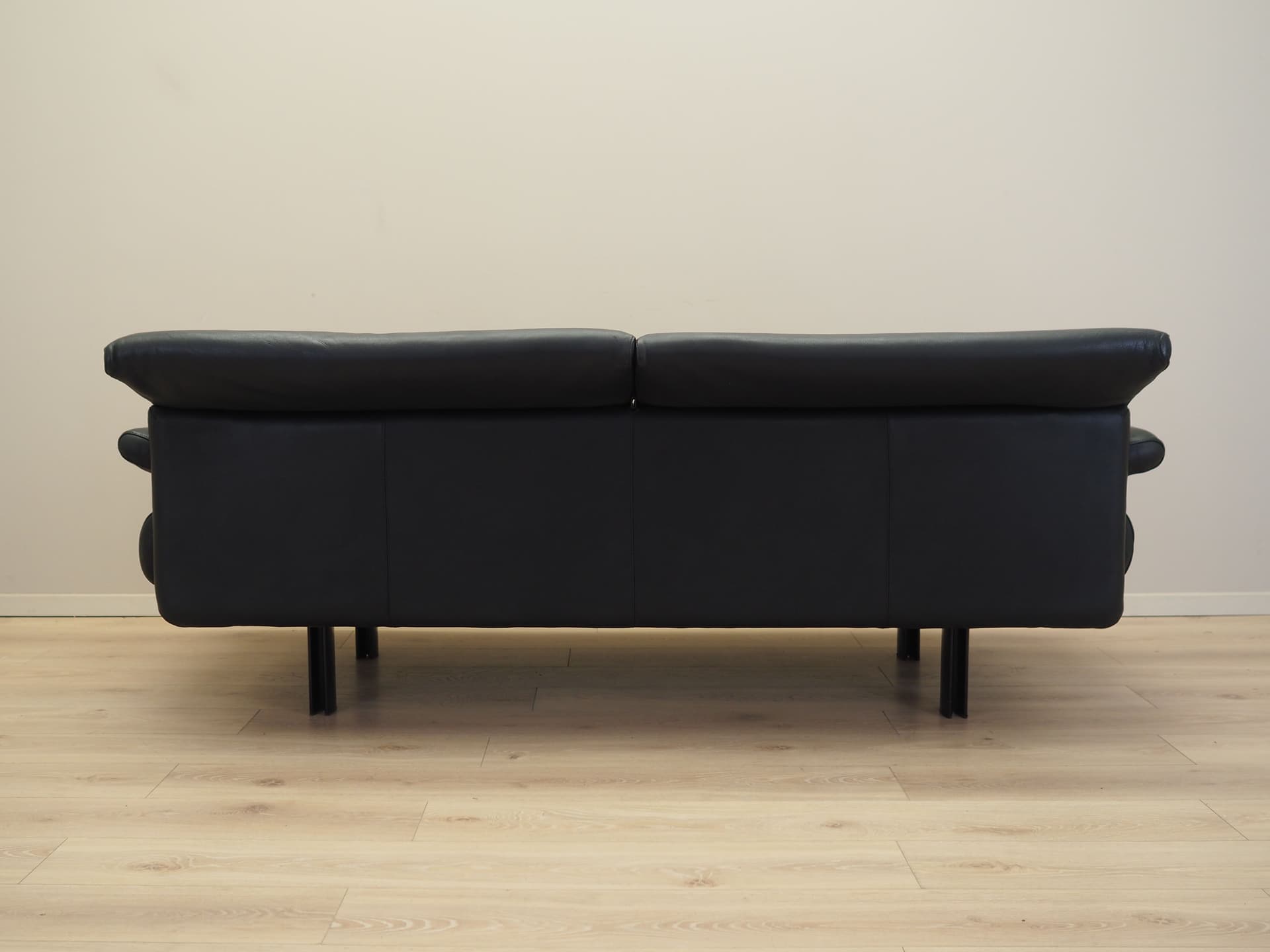 Sofa Alanda, skóra naturalna czarna, proj. P. Piva, B&B Italia, Włochy, lata 80. - 81586