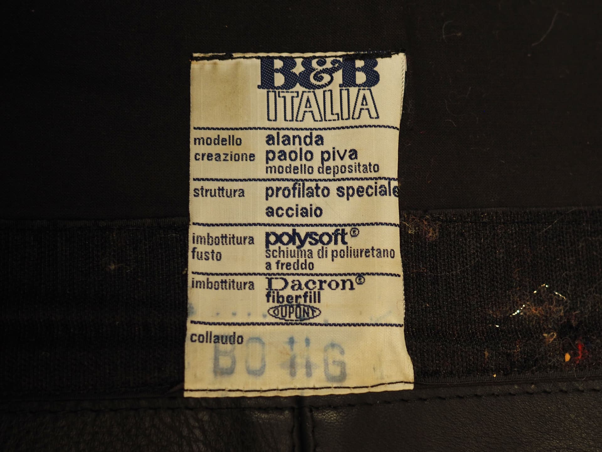 Sofa Alanda, skóra naturalna czarna, proj. P. Piva, B&B Italia, Włochy, lata 80. - 81594