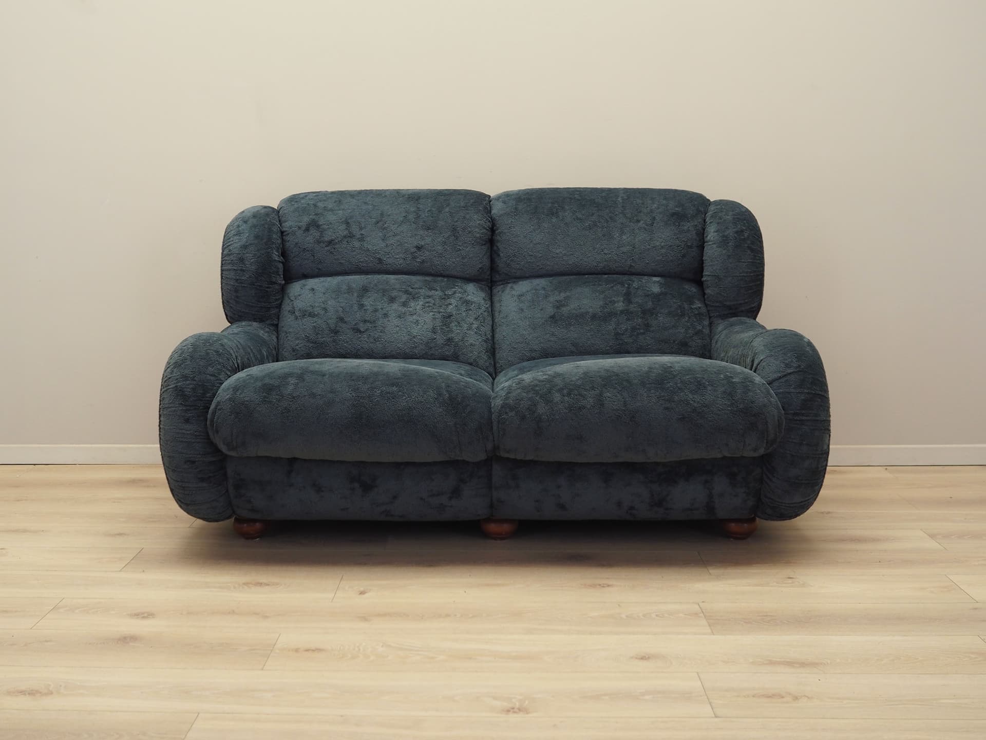 Sofa, granatowy velvet, Włochy, lata 70. - 81599