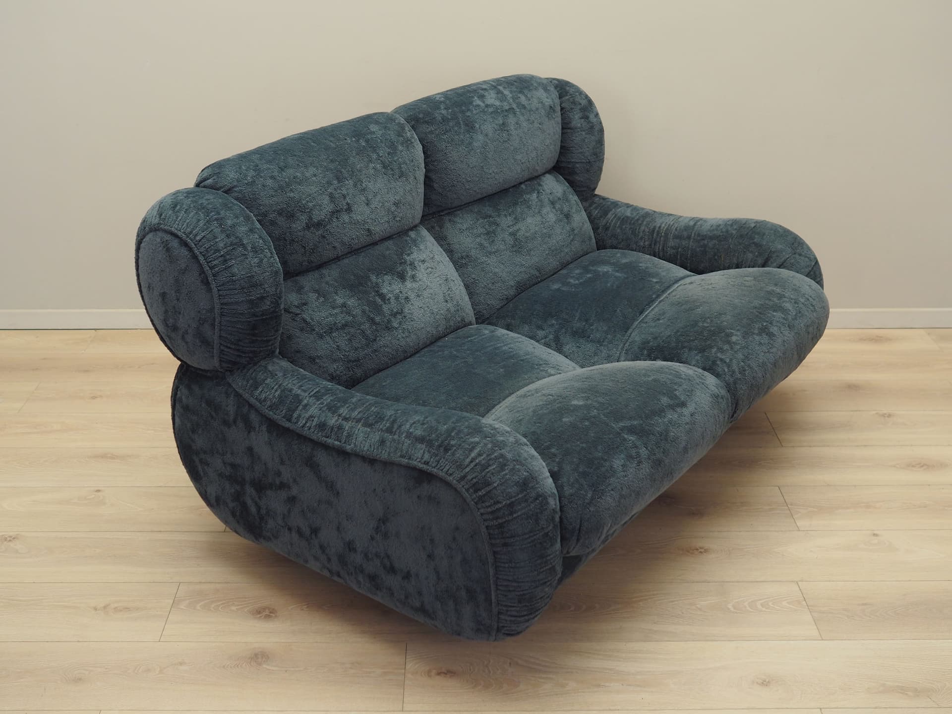 Sofa, granatowy velvet, Włochy, lata 70. - 81607