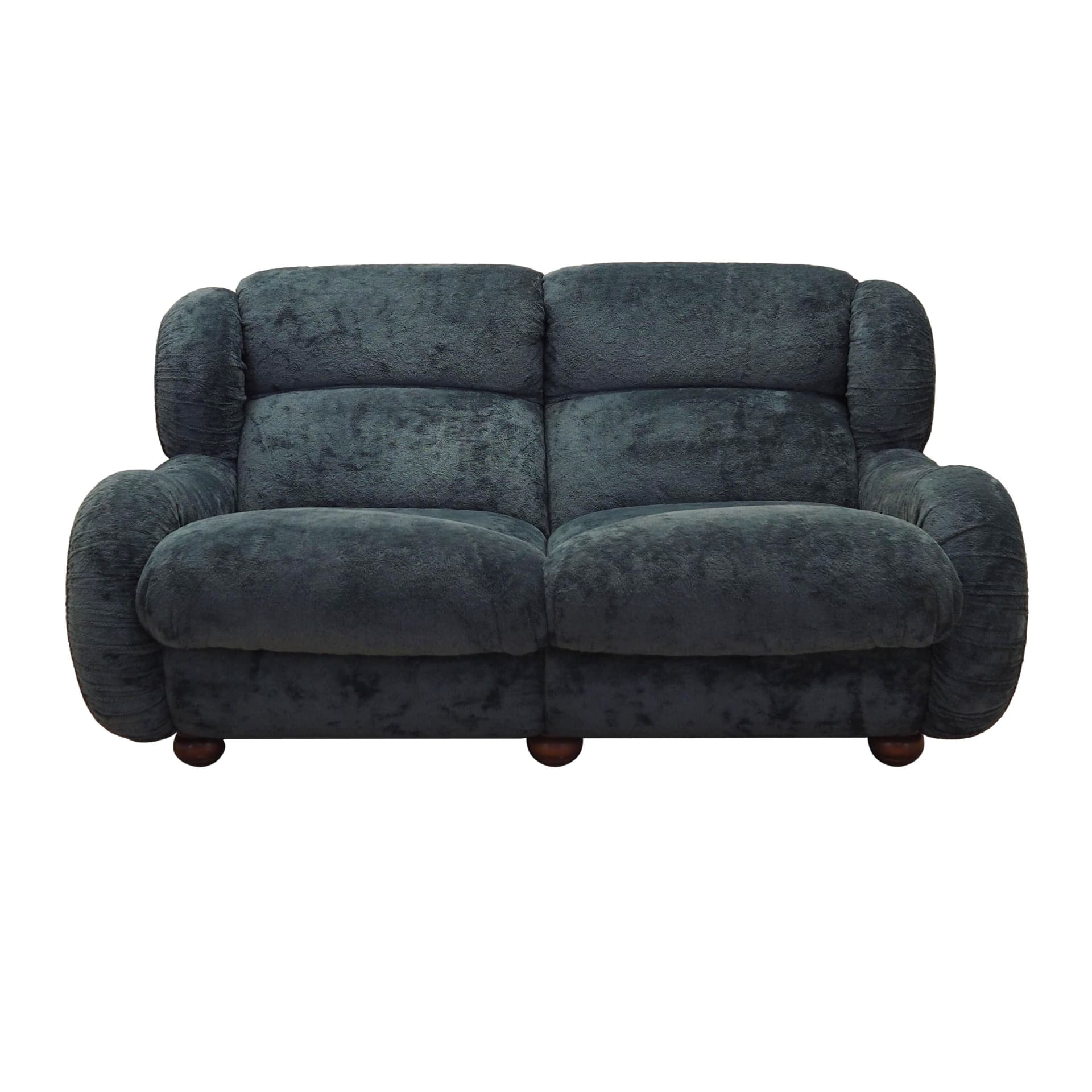 Sofa, granatowy velvet, Włochy, lata 70.