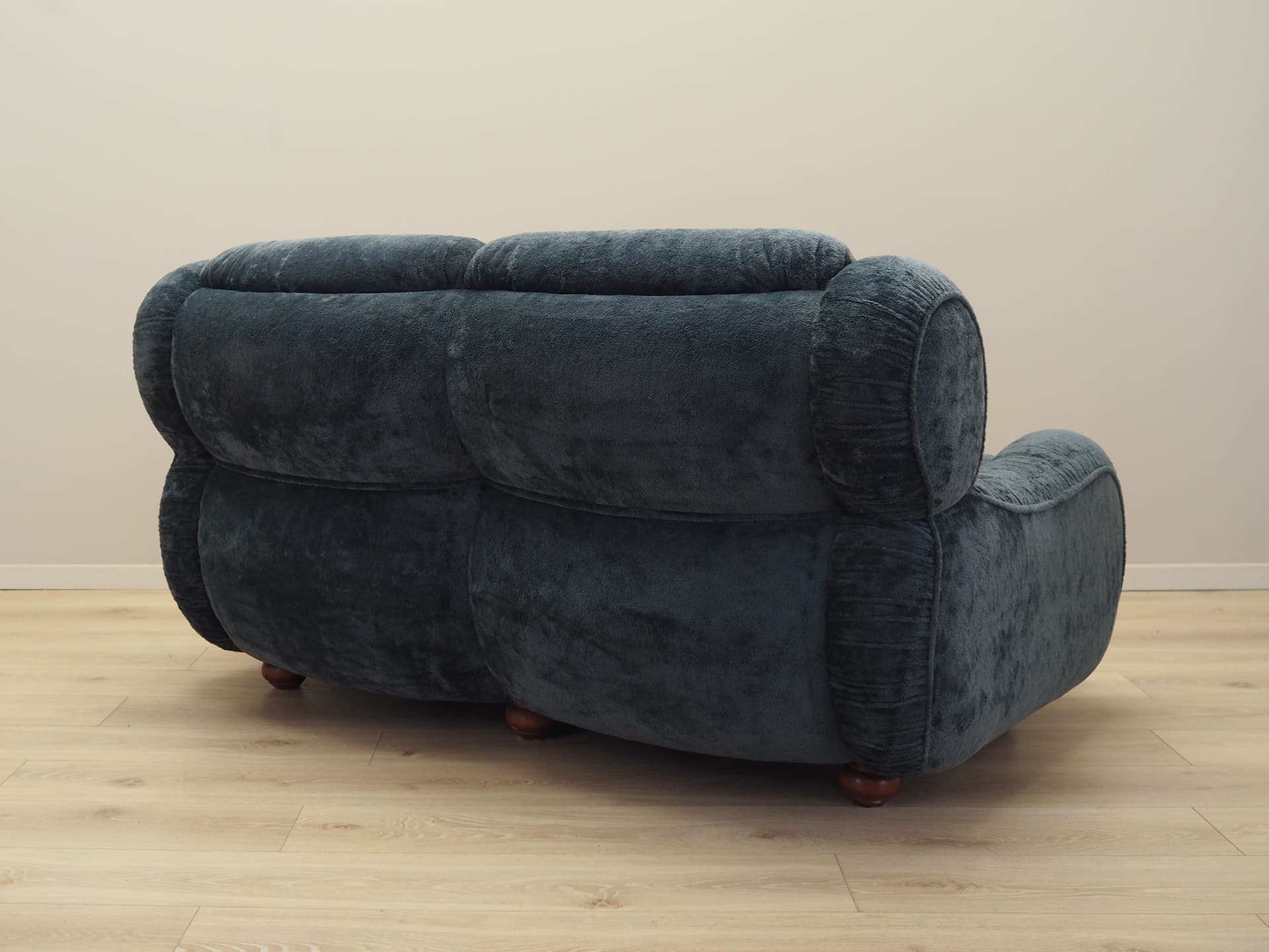 Sofa, granatowy velvet, Włochy, lata 70. - 81604
