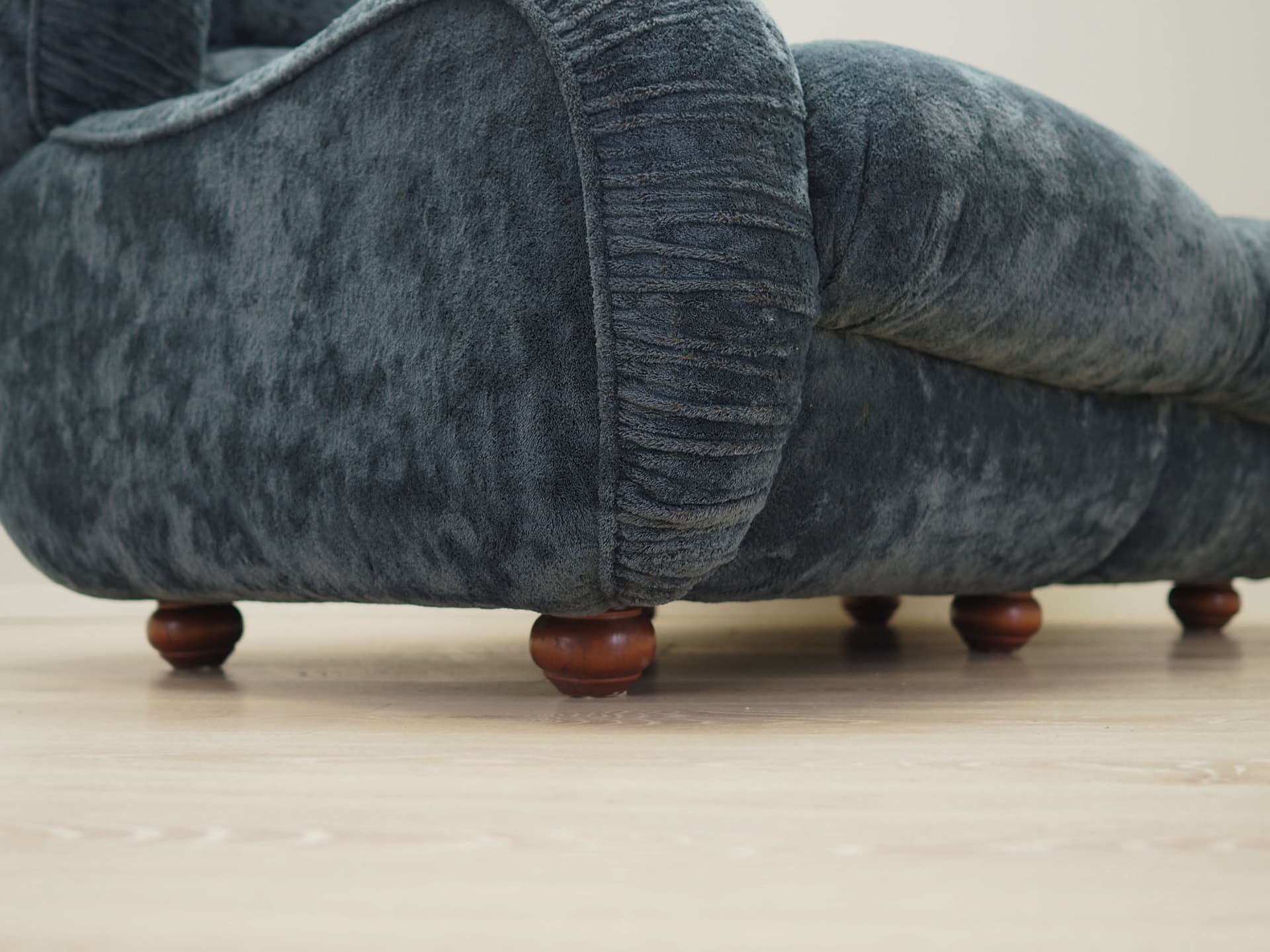 Sofa, granatowy velvet, Włochy, lata 70. - 81606