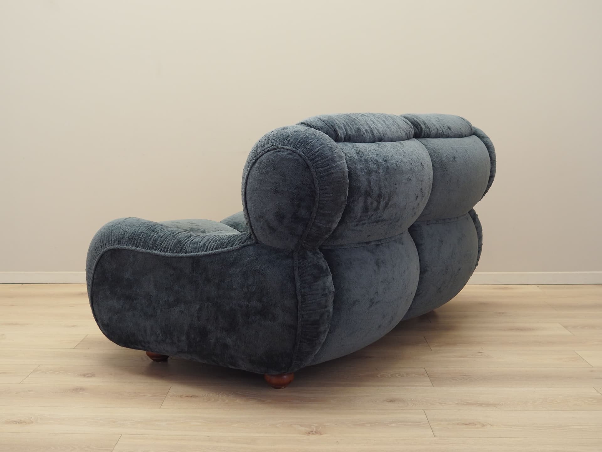 Sofa, granatowy velvet, Włochy, lata 70. - 81601