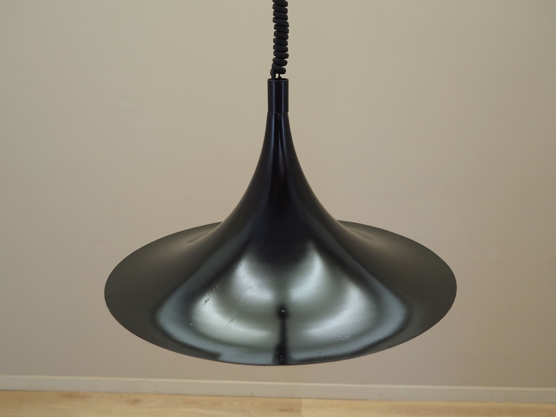 Pendant lamp, black metal, Denmark, 1970s. - 81652