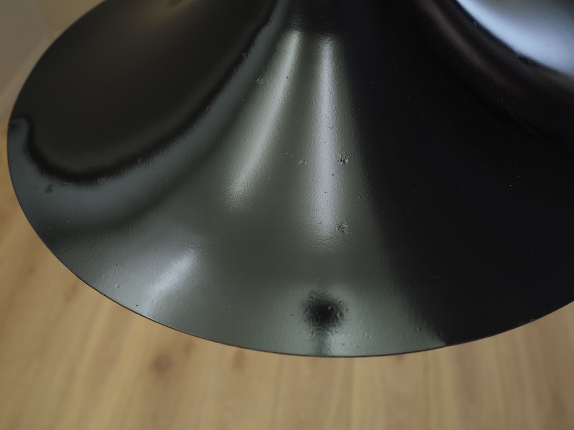 Pendant lamp, black metal, Denmark, 1970s. - 81660