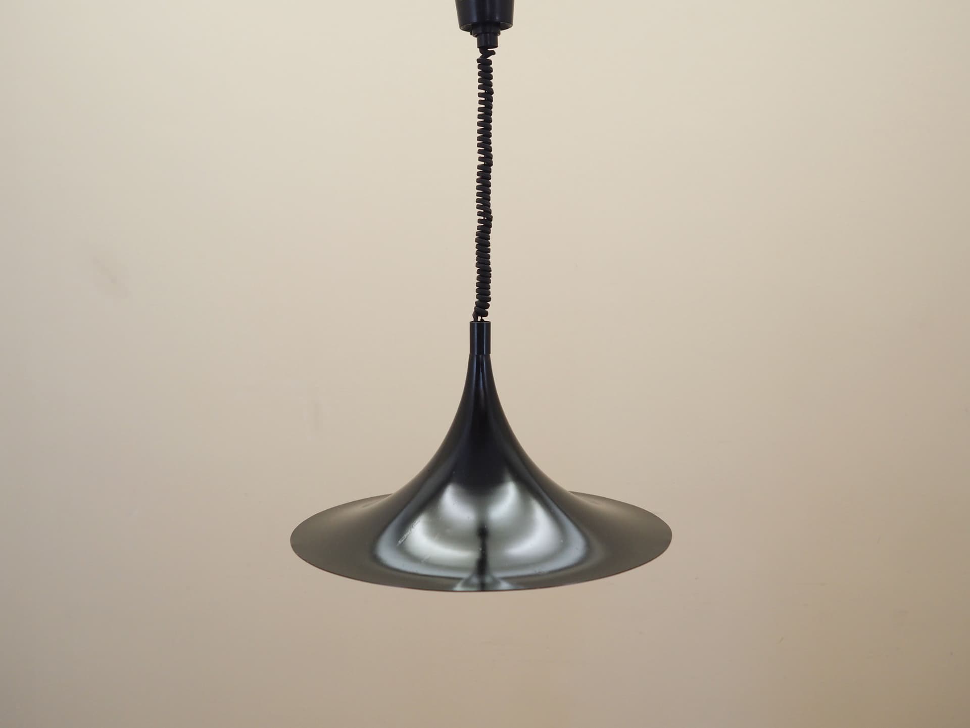 Pendant lamp, black metal, Denmark, 1970s. - 81651
