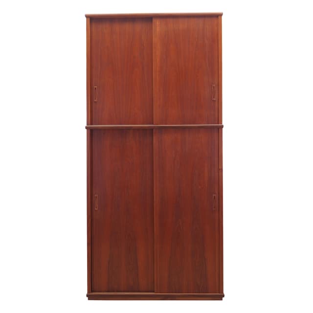 Wardrobe, brown teak, Denmark, 1970s. - DIMENSION